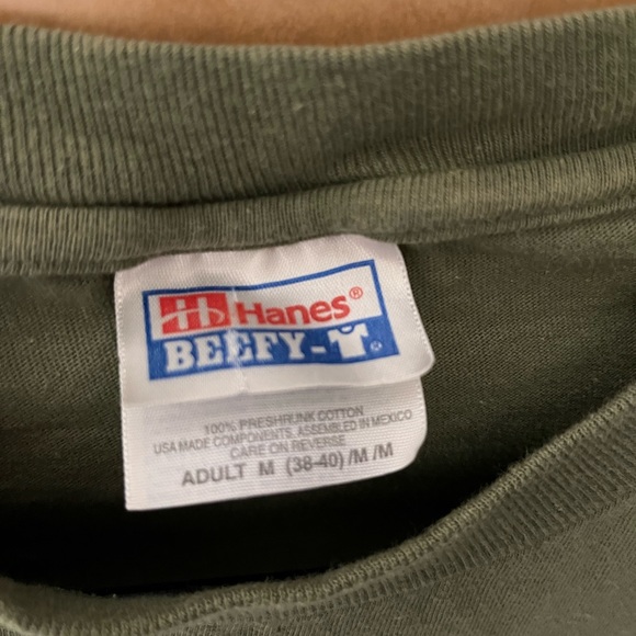 Mens Medium Vintage Olive Green Tee - Picture 2 of 3